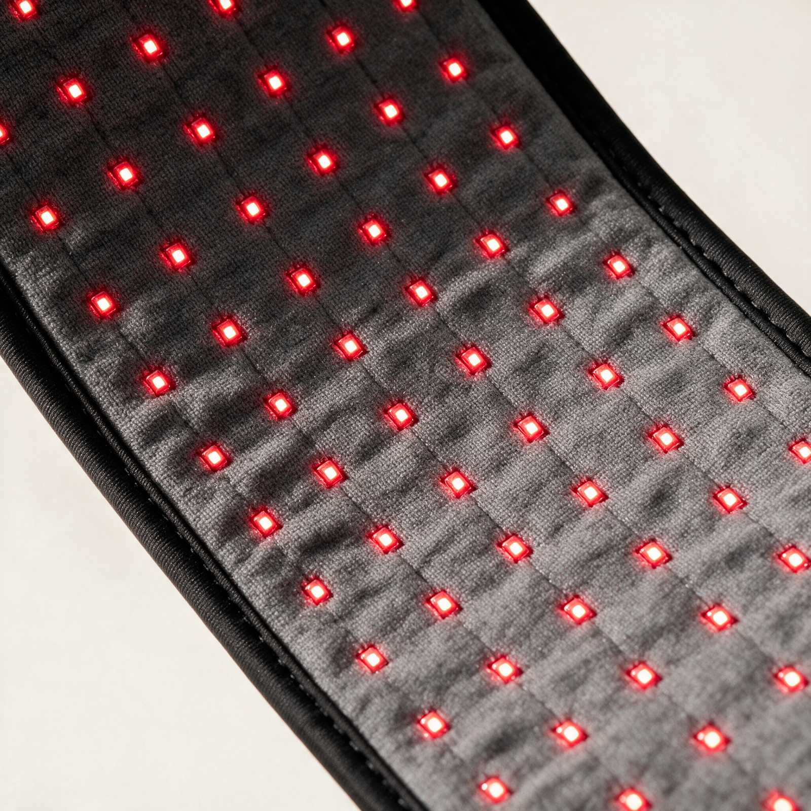 Macro detail of the inner face, showing the grid of individual red LEDs