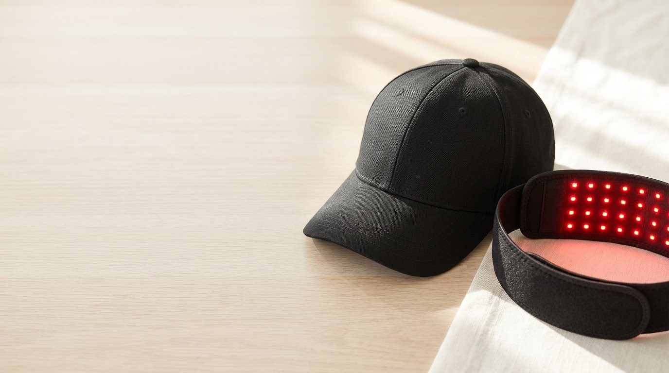 The Sanamere Cap and Band resting on a sunlit bench